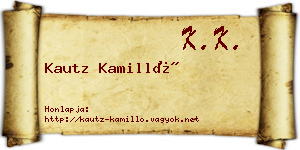 Kautz Kamilló névjegykártya
